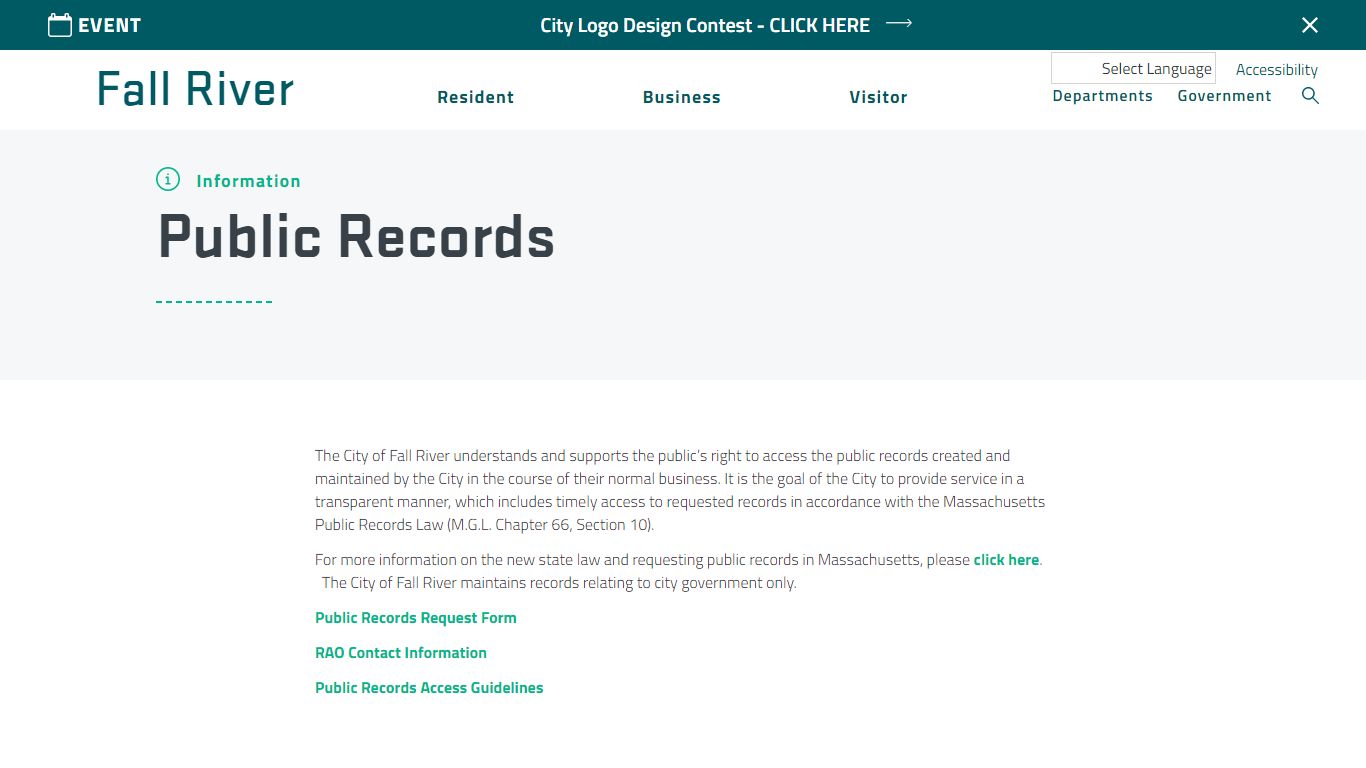 Public Records - Official Municipal Website of the City of Fall River ...